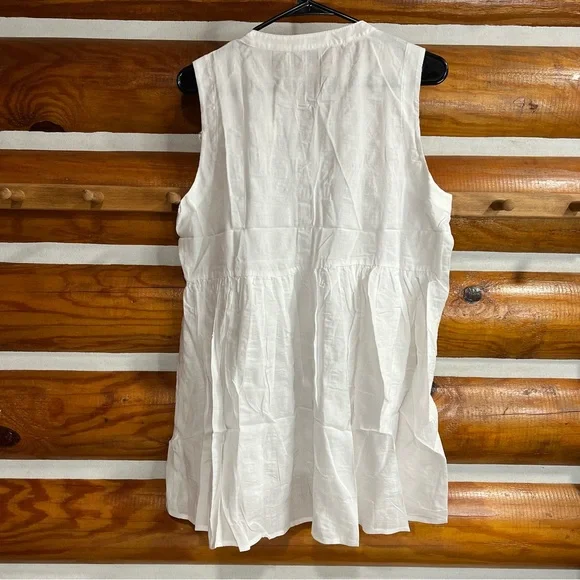Anthropologie White Sleeveless Blouse‎ Medium - Picture 4 of 5